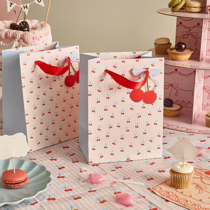 Rococo Cherries Party Bags - Cherry Party Supplies Party Bags Rococo Cherries Party Bags - Pack of 4