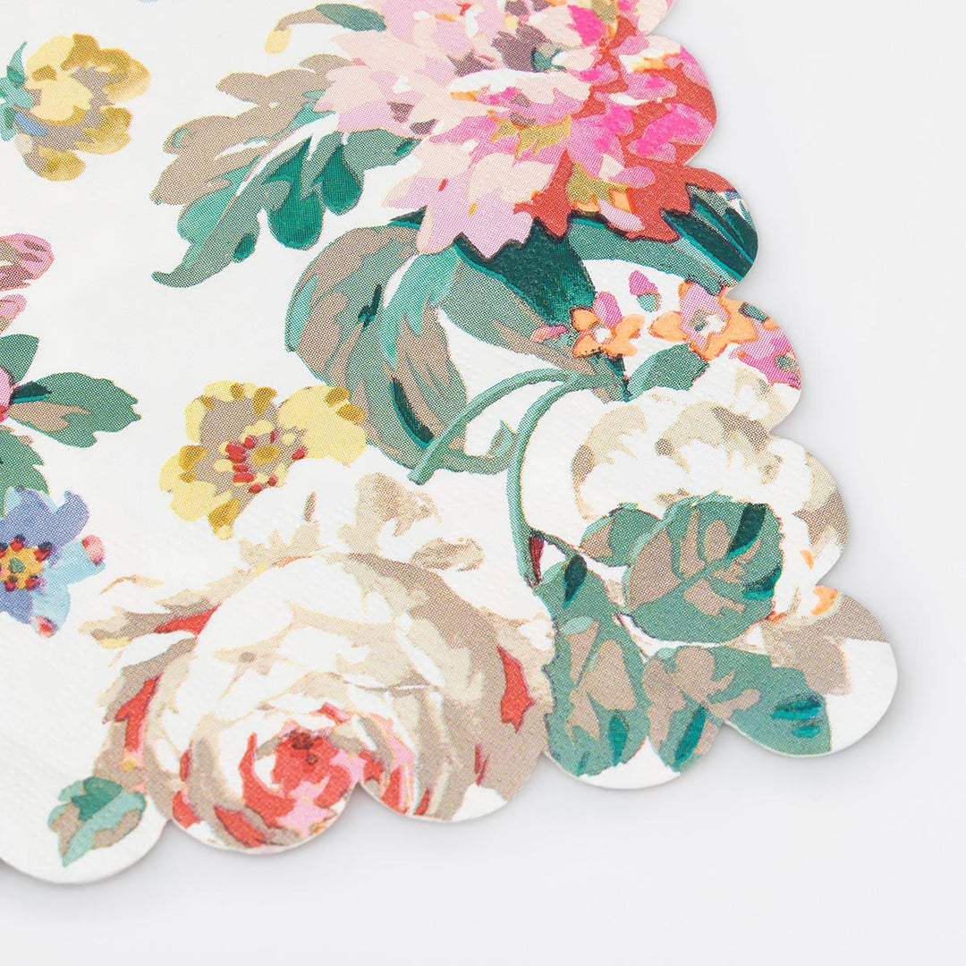 Rococo Floral Large Party Napkins x 16 | Meri Meri party napkins Rococo Floral Large Party Napkins x 16