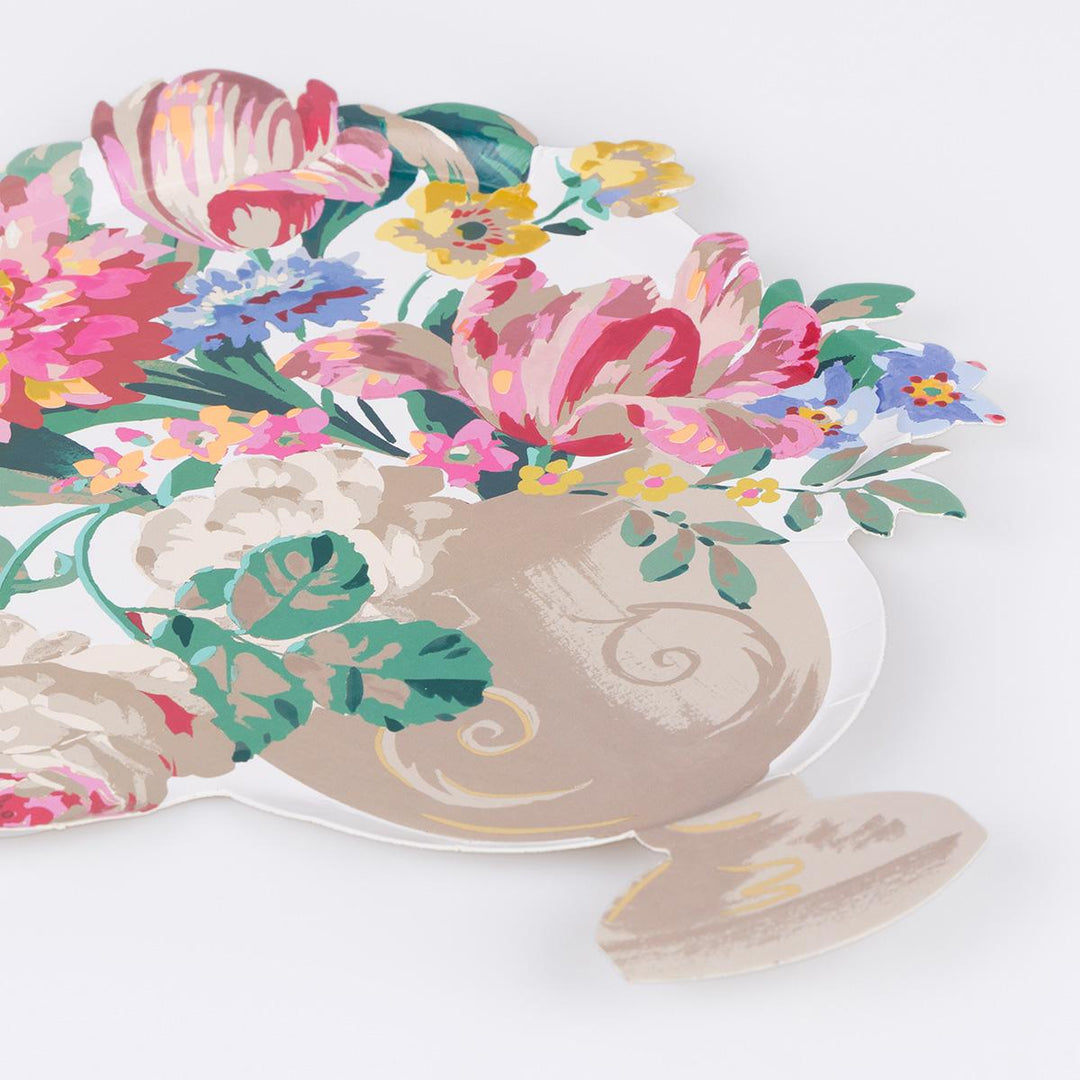 Rococo Floral Vase Party Plates x 8 | Meri Meri party plates Rococo Floral Vase Party Plates x 8
