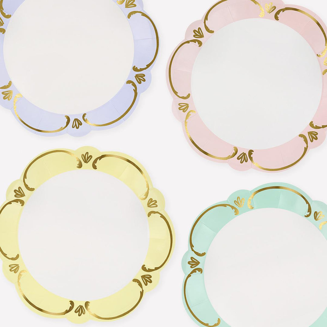 Rococo Pastel Dinner Party Plates x 8 | Meri Meri party plates Rococo Pastel Dinner Party Plates x 8