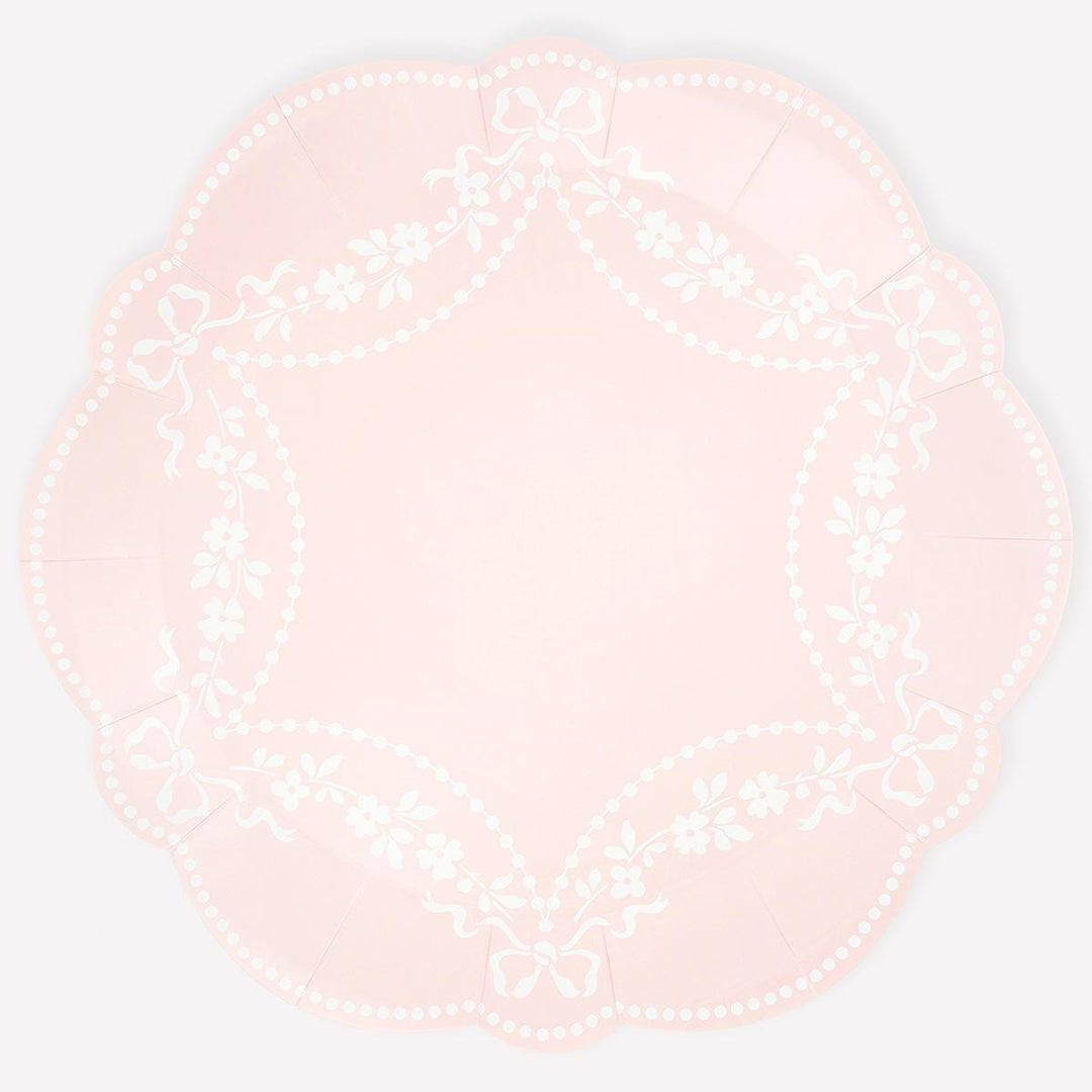 Rococo Pink Dinner Party Plates x 8 | Meri Meri party plates Rococo Pink Dinner Party Plates x 8