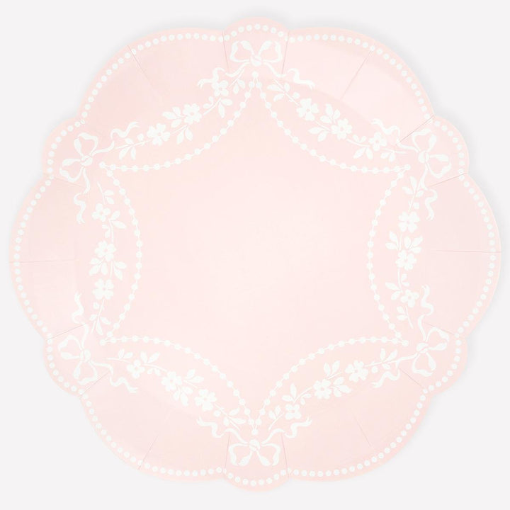 Rococo Pink Dinner Party Plates x 8 | Meri Meri party plates Rococo Pink Dinner Party Plates x 8