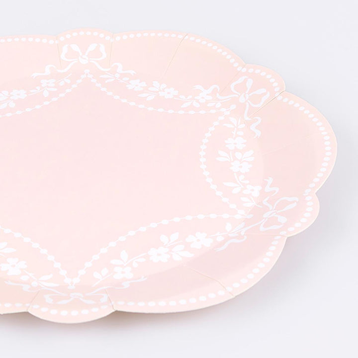 Rococo Pink Dinner Party Plates x 8 | Meri Meri party plates Rococo Pink Dinner Party Plates x 8