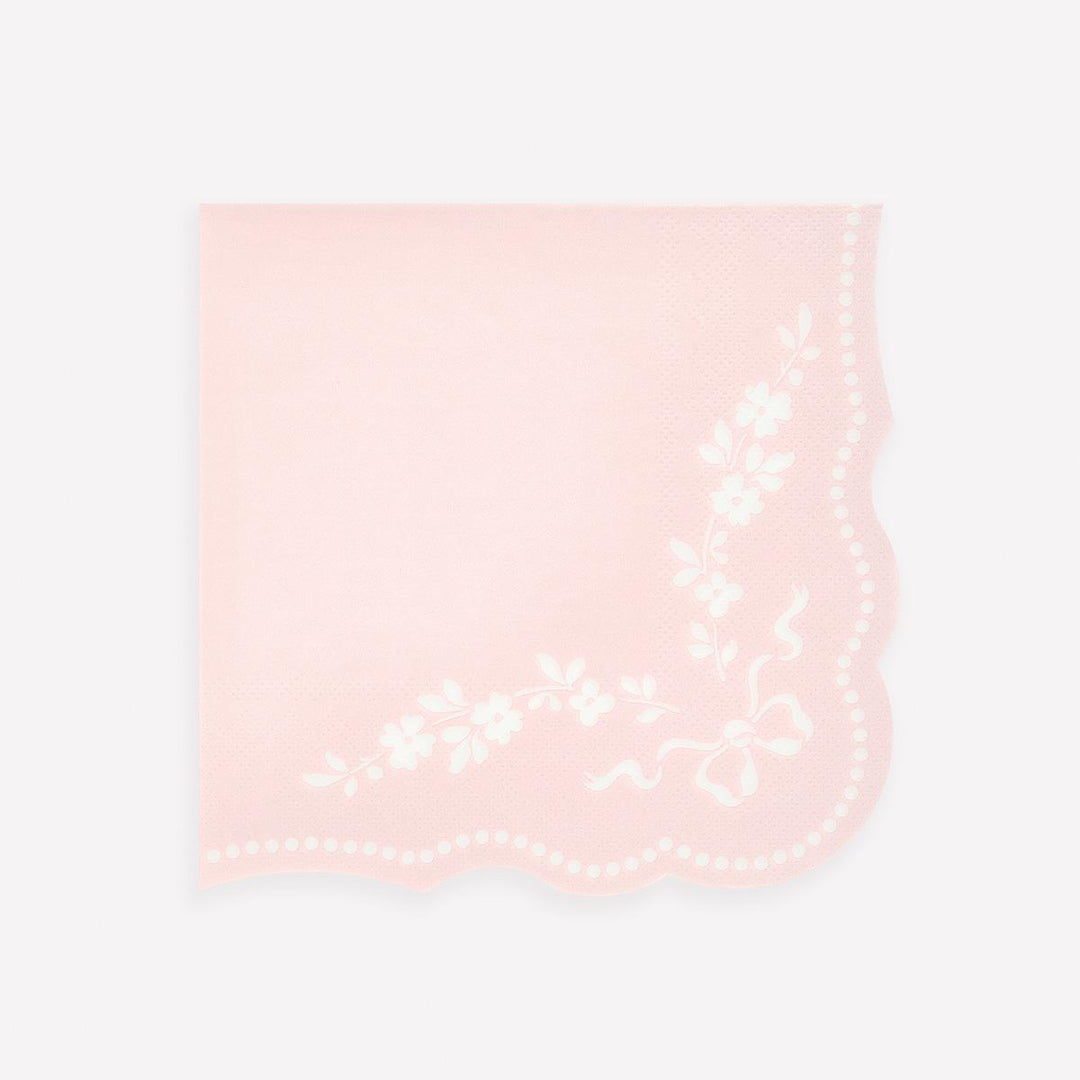 Rococo Pink Large Party Napkins x 16 | Meri Meri party napkins Rococo Pink Large Party Napkins x 16