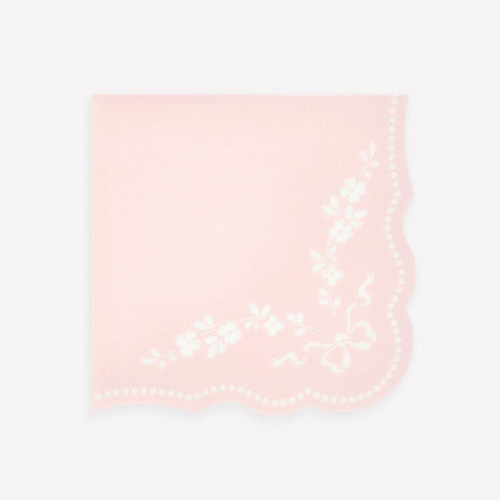 Rococo Pink Large Party Napkins x 16 | Meri Meri party napkins Rococo Pink Large Party Napkins x 16