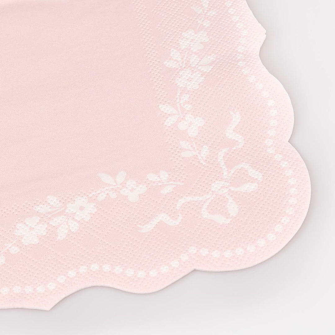 Rococo Pink Large Party Napkins x 16 | Meri Meri party napkins Rococo Pink Large Party Napkins x 16