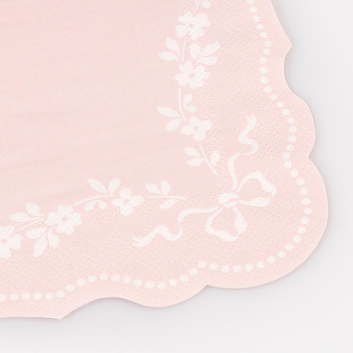 Rococo Pink Small Party Napkins x 16 | Meri Meri party napkins Rococo Pink Small Party Napkins x 16