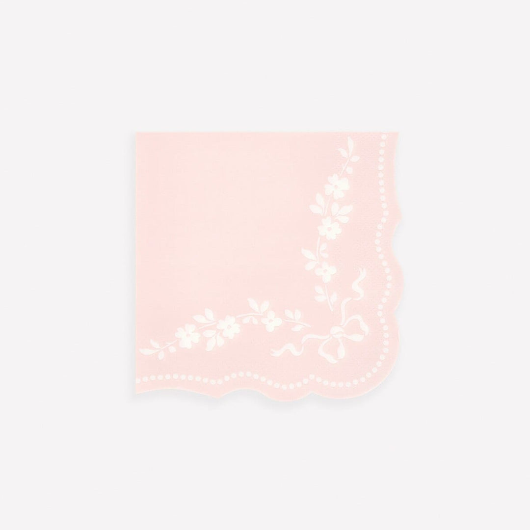 Rococo Pink Small Party Napkins x 16 | Meri Meri party napkins Rococo Pink Small Party Napkins x 16