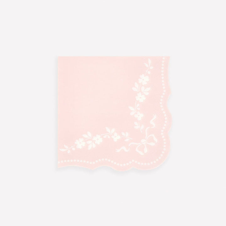 Rococo Pink Small Party Napkins x 16 | Meri Meri party napkins Rococo Pink Small Party Napkins x 16