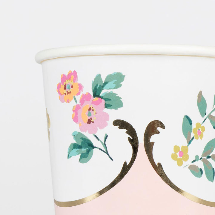 Rococo Posy Party Cups x 8 | Meri Meri party cups Rococo Posy Party Cups x 8