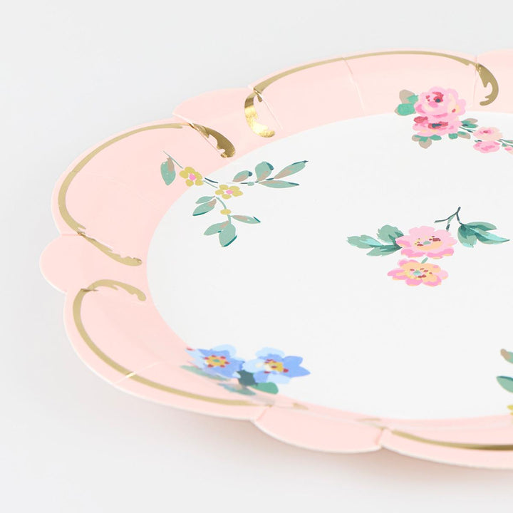 Rococo Posy Side Party Plates x 8 | Meri Meri party plates Rococo Posy Side Party Plates x 8