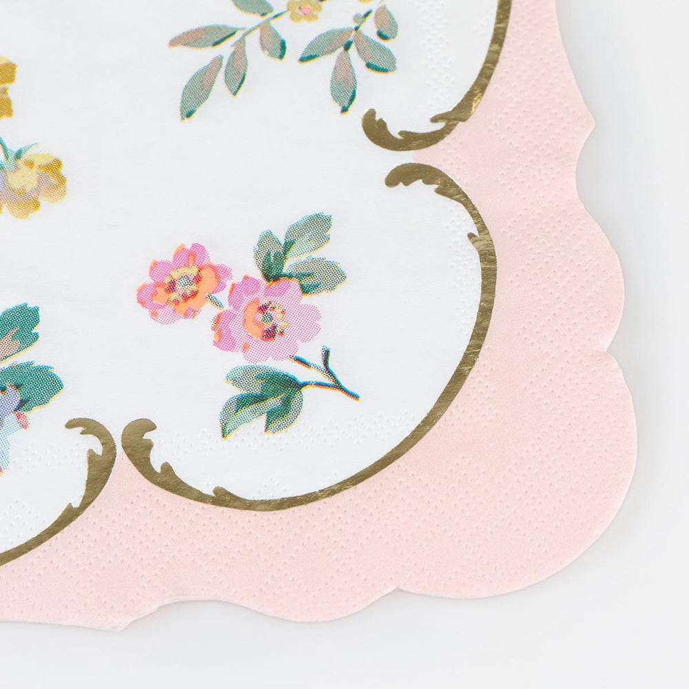 Rococo Posy Small Party Napkins x 16 | Meri Meri party napkins Rococo Posy Small Party Napkins x 16
