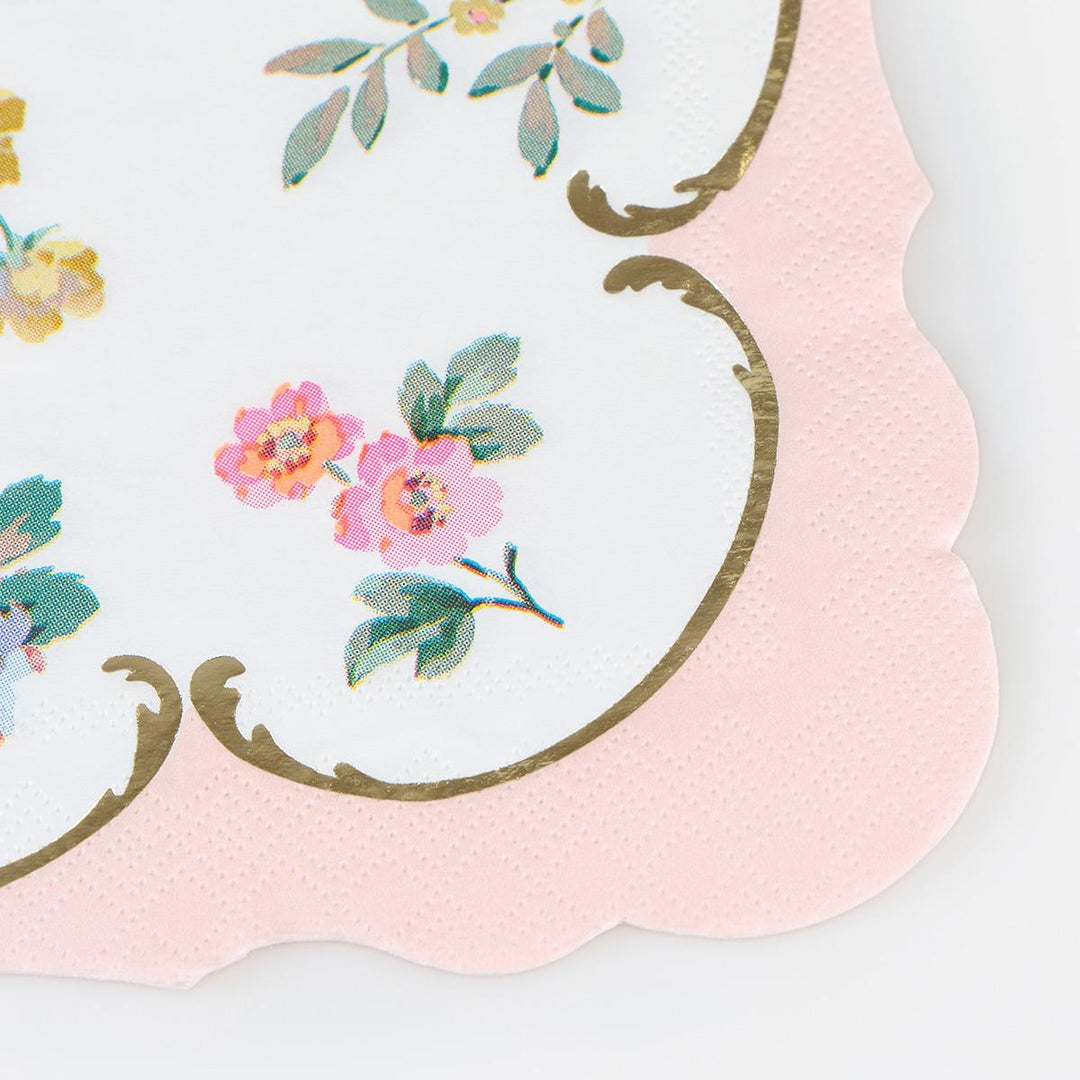 Rococo Posy Small Party Napkins x 16 | Meri Meri party napkins Rococo Posy Small Party Napkins x 16