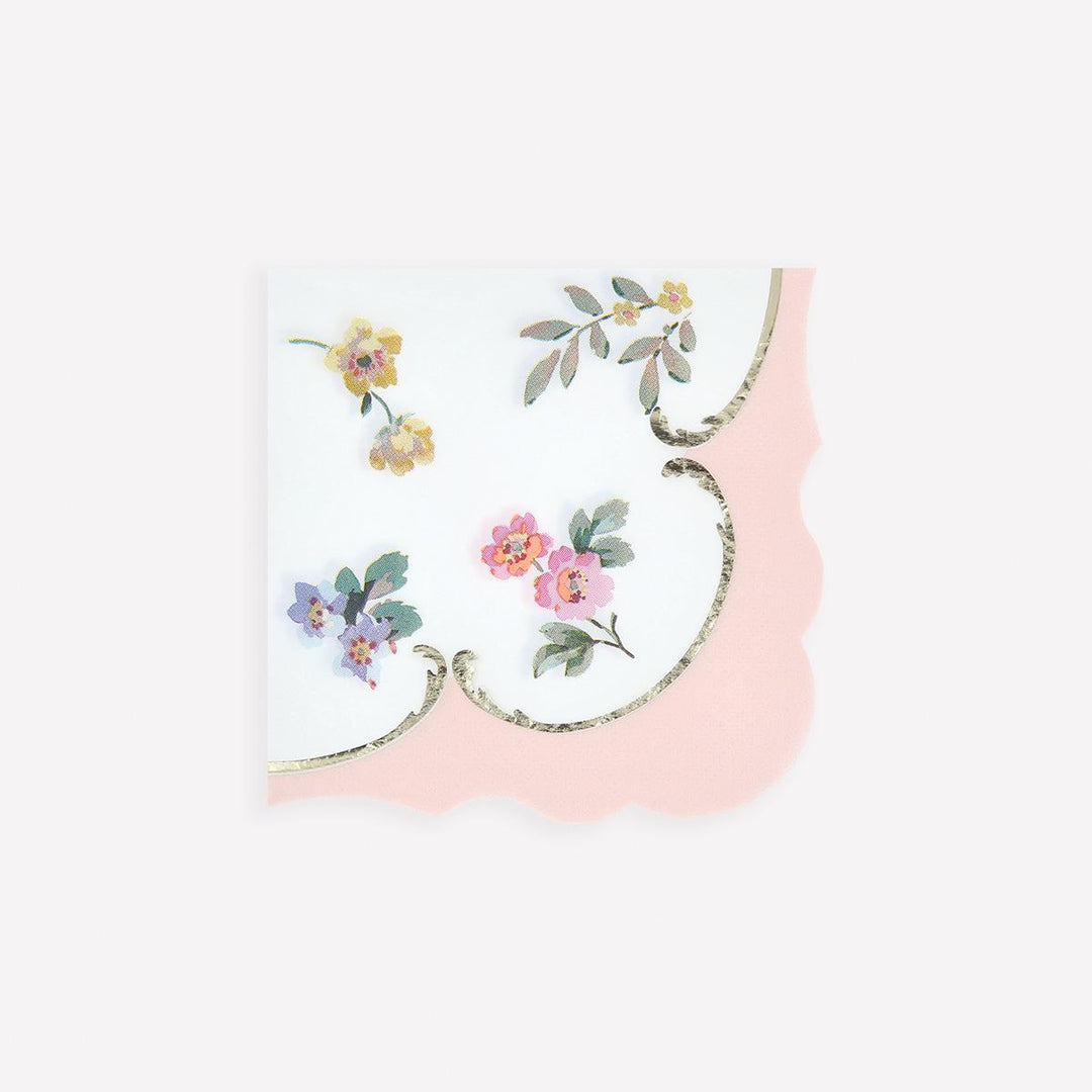 Rococo Posy Small Party Napkins x 16 | Meri Meri party napkins Rococo Posy Small Party Napkins x 16
