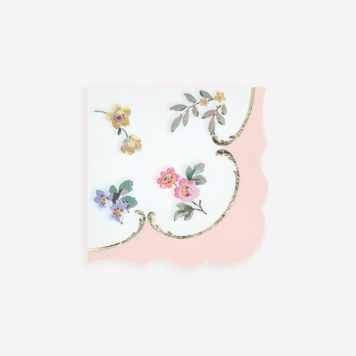 Rococo Posy Small Party Napkins x 16 | Meri Meri party napkins Rococo Posy Small Party Napkins x 16