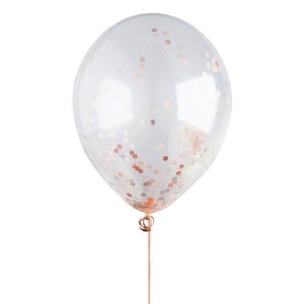 Rose Gold Confetti balloons x 5 Balloons Rose Gold Confetti balloons x 5