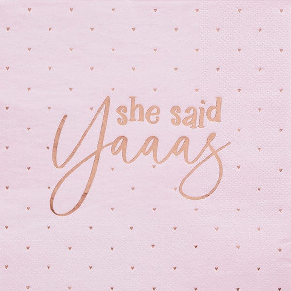 Rose Gold Foiled Hen Party Napkins Party Supplies Rose Gold Foiled Hen Party Napkins x 20