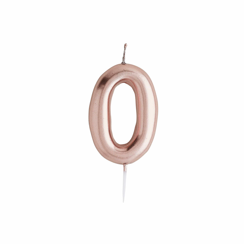 Rose Gold Number 0 Cake Candle Birthday Candles Rose Gold Number 0 Cake Candle
