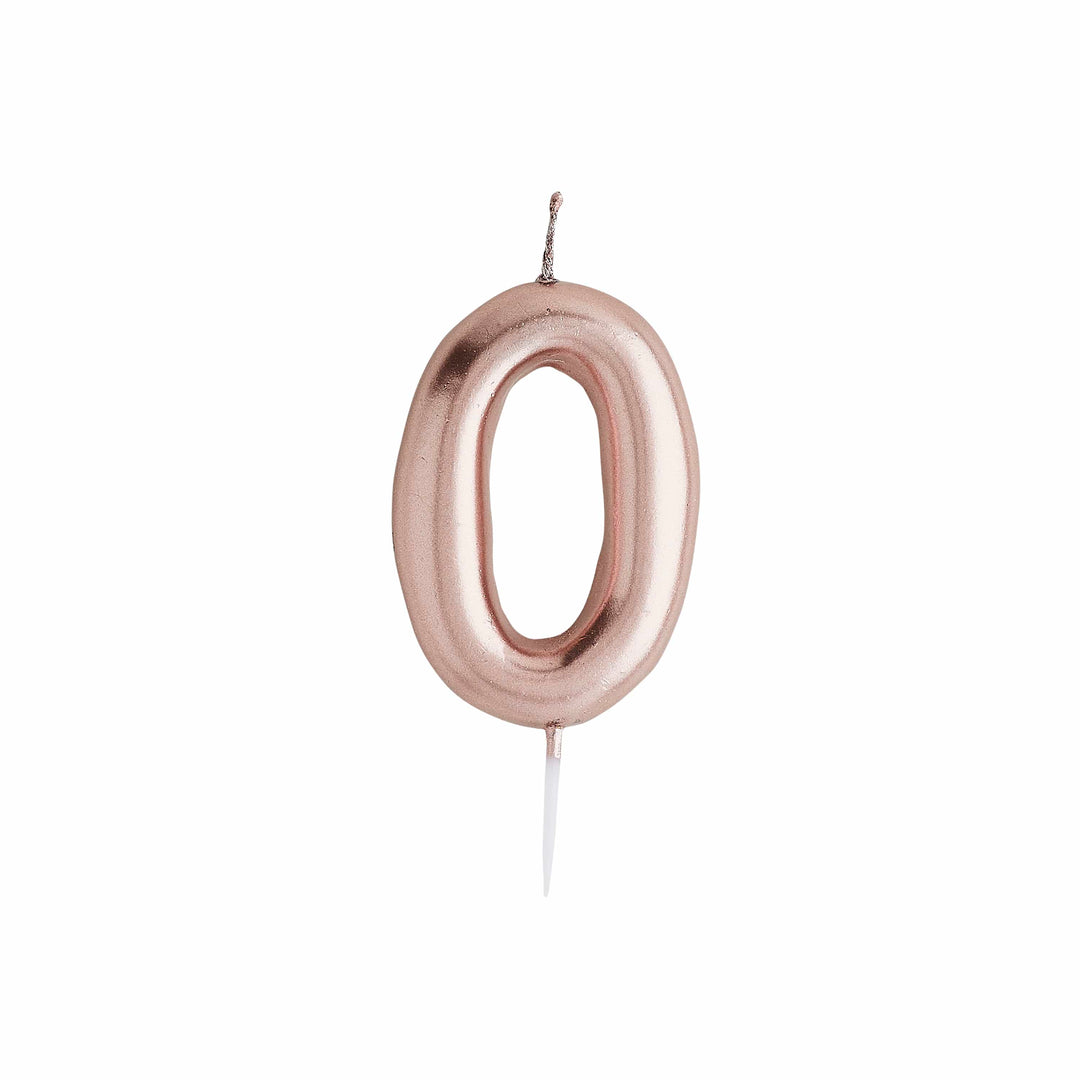 Rose Gold Number 0 Cake Candle Birthday Candles Rose Gold Number 0 Cake Candle