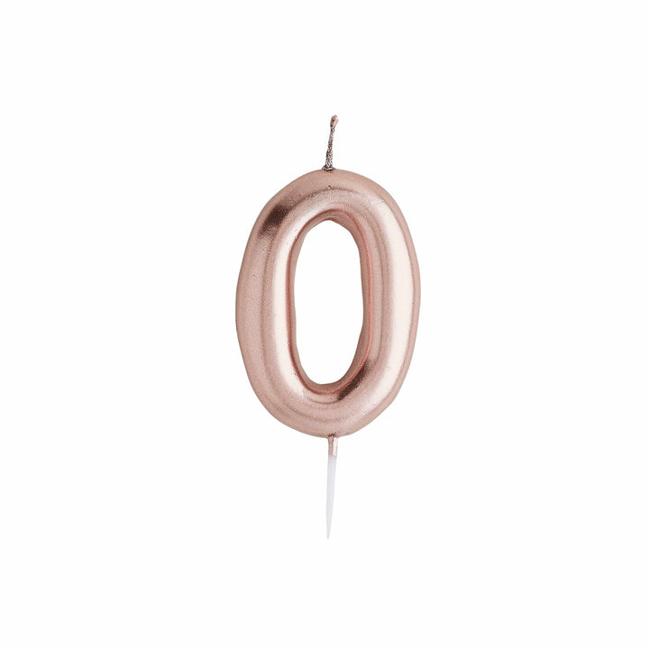 Rose Gold Number 0 Cake Candle Birthday Candles Rose Gold Number 0 Cake Candle