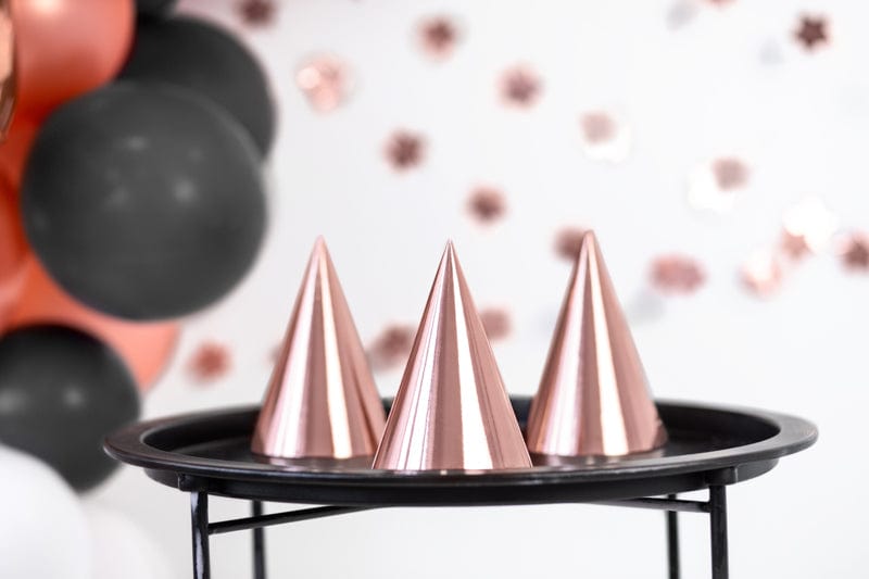 Rose Gold Party Hats (Pack of 6) - Rose Gold Party Decorations Party Hats Rose Gold Party Hats (Pack of 6)