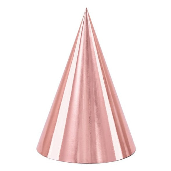 Rose Gold Party Hats (Pack of 6) - Rose Gold Party Decorations Party Hats Rose Gold Party Hats (Pack of 6)