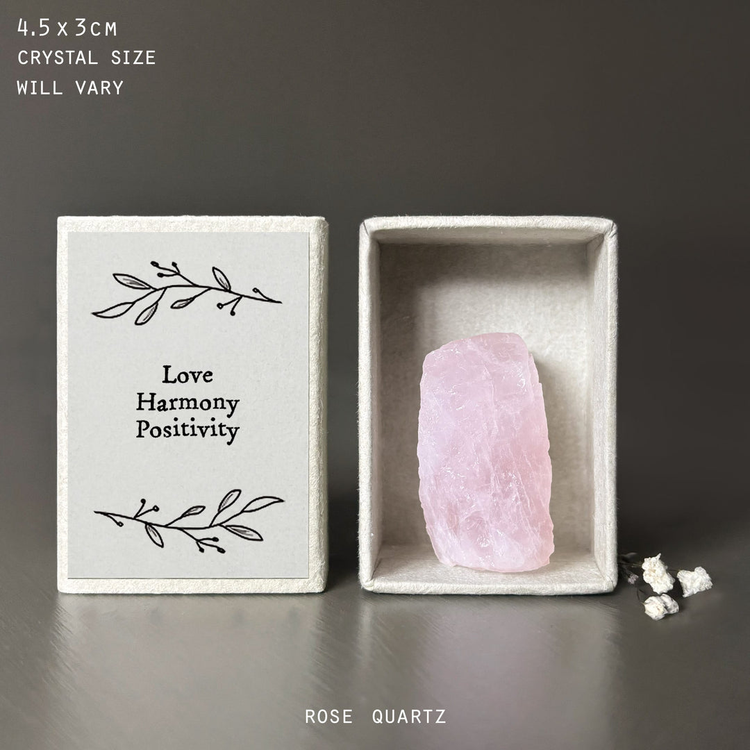Rose Quartz Crystal Matchbox - Love Keepsake Gift crystal East of India Crystal Matchbox - Rose Quartz