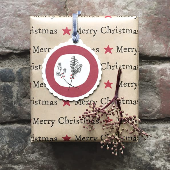 Round Gift Tag, Berries | East of India Gift Tags East of India Round Gift Tag - Berries