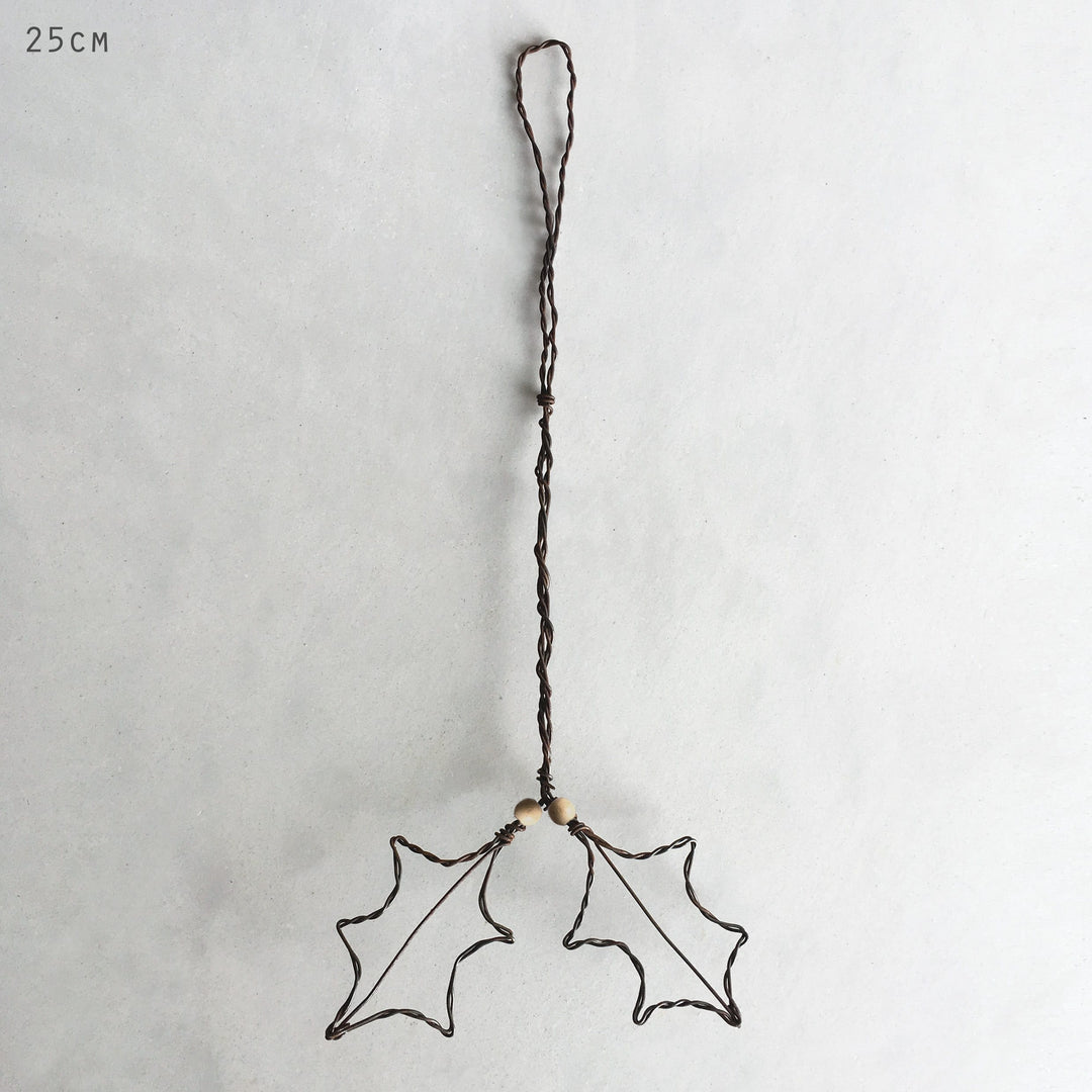 Rusty Wire Holly Christmas Decoration | East of India Christmas Decoration East of India Rusty Wire Holly Christmas Decoration