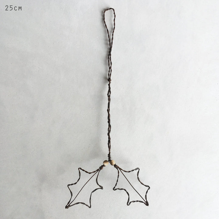 Rusty Wire Holly Christmas Decoration | East of India Christmas Decoration East of India Rusty Wire Holly Christmas Decoration