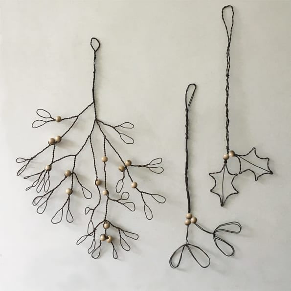 Rusty Wire Holly Christmas Decoration | East of India Christmas Decoration East of India Rusty Wire Holly Christmas Decoration