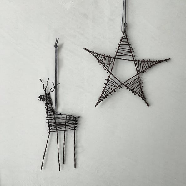 Rusty Wire Reindeer Hanging Decoration | East of India Hanging Decoration East of India Rusty Wire Reindeer Hanging Decoration