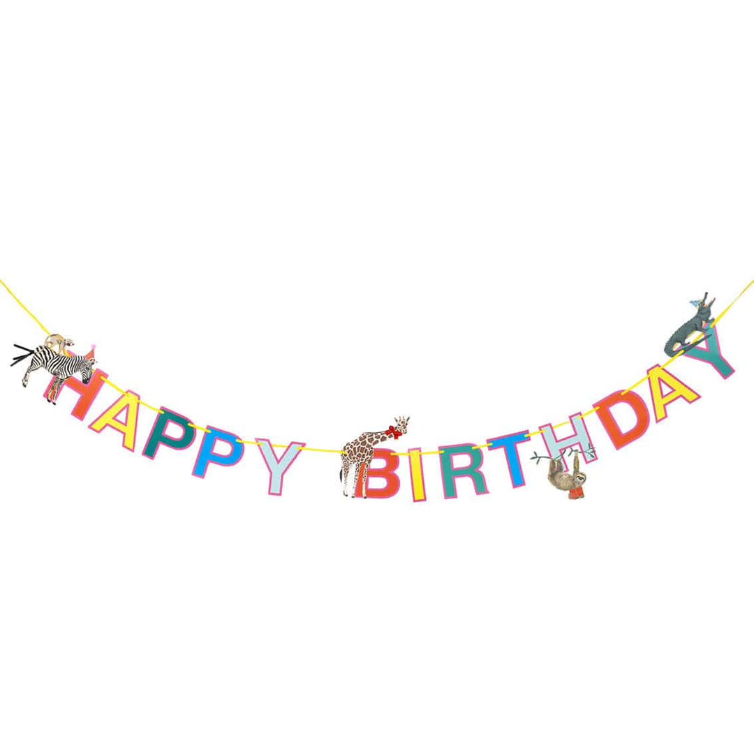 Safari Animal Party Paper Cups - 8 Pack - Safari Birthday Party Supplies party plates Safari Party Happy Birthday Paper Garland - 3m