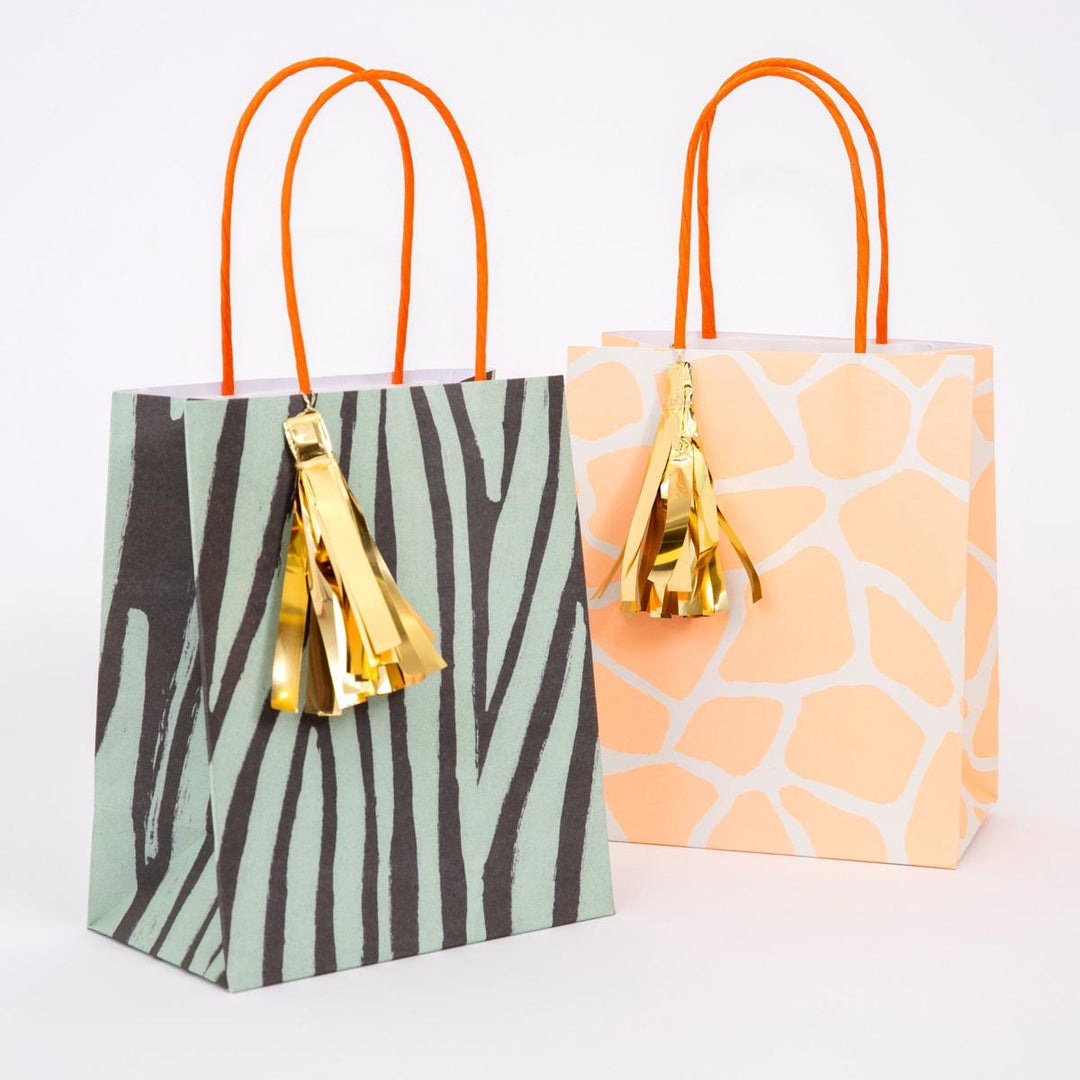 Safari Animal Print Party Bags x 8 | Party Bags UK Party Bags Safari Animal Print Party Bags x 8