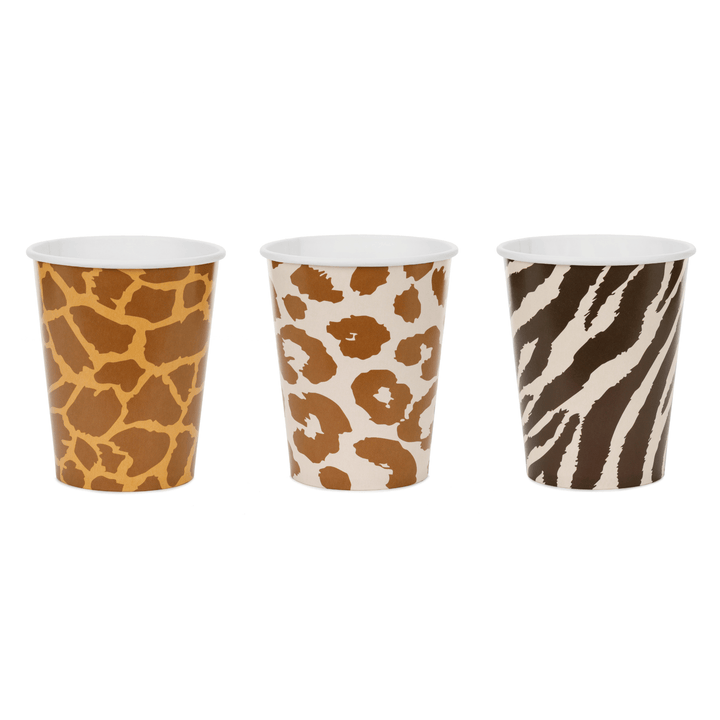 Safari Animal Print Party Cups x 6 - Safari Party Supplies UK party cups Safari Animal Print Party Cups x 6