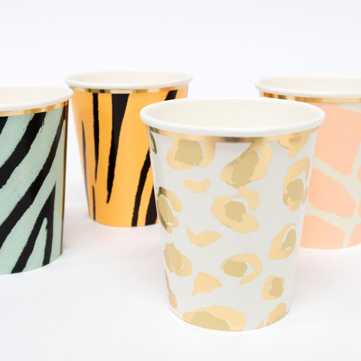 Safari Animal Print Party Cups x 8 | Party Tableware UK Tableware Safari Animal Print Party Cups x 8