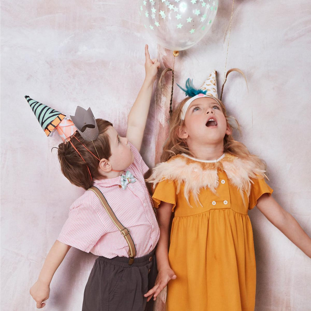 Safari Animal Print Party Hats x 8 | Party Accessories UK Party Accessories Safari Animal Print Party Hats x 8