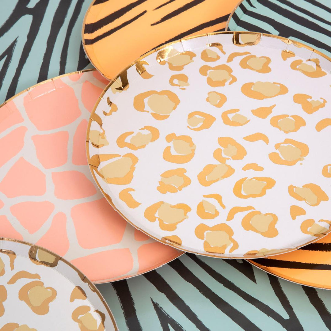 Safari Animal Print Side Plates x 8 | Party Tableware UK Tableware Safari Animal Print Side Plates x 8