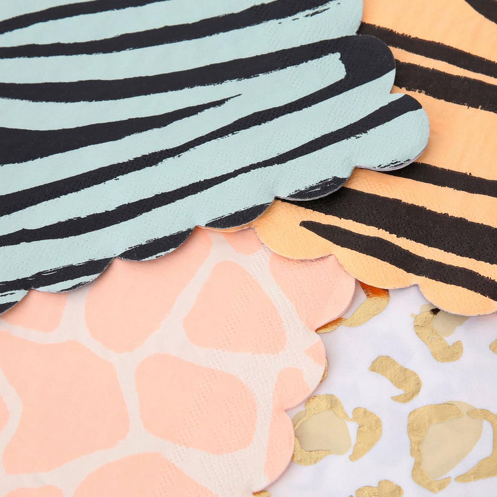 Safari Animal Print Small Napkins x 16 | Party Tableware UK Tableware Safari Animal Print Small Napkins x 16