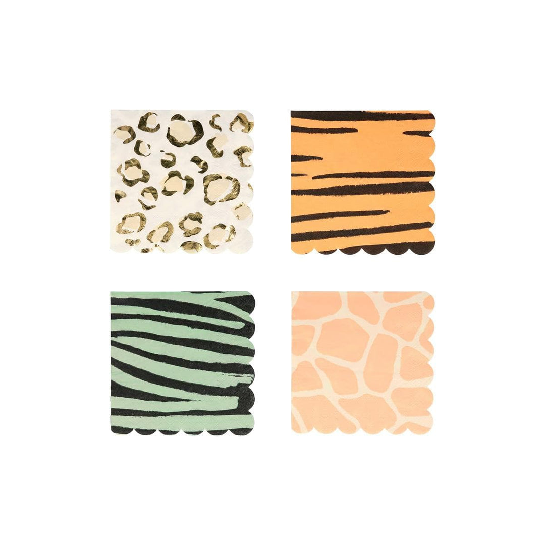 Safari Animal Print Small Napkins x 16 | Party Tableware UK Tableware Safari Animal Print Small Napkins x 16