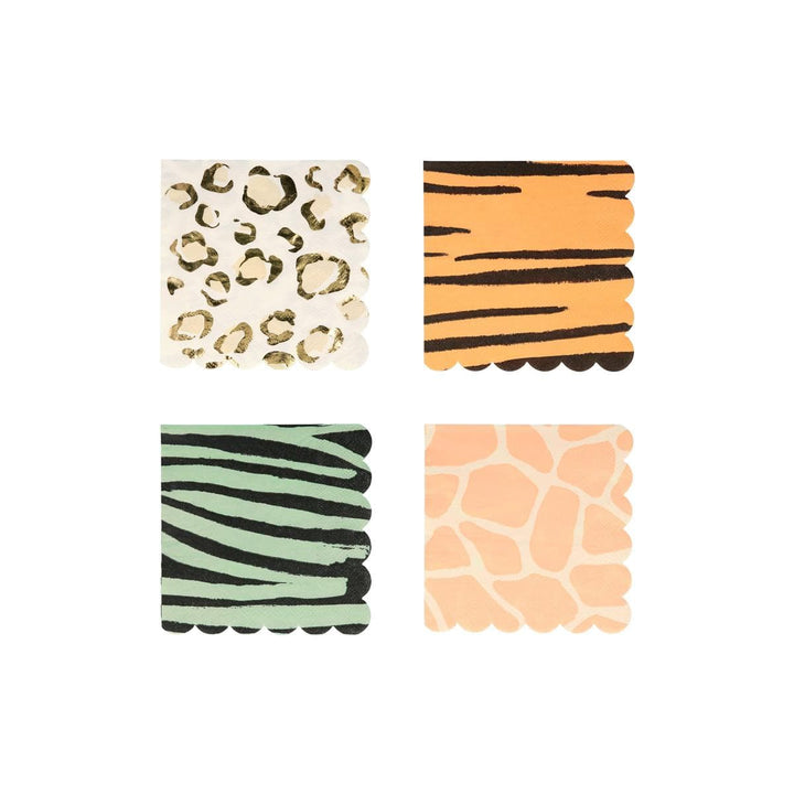 Safari Animal Print Small Napkins x 16 | Party Tableware UK Tableware Safari Animal Print Small Napkins x 16