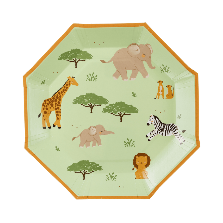 Safari Animals Dinner Plates x 6 - Safari Birthday Party Supplies party plates Safari Animals Dinner Plates x 6