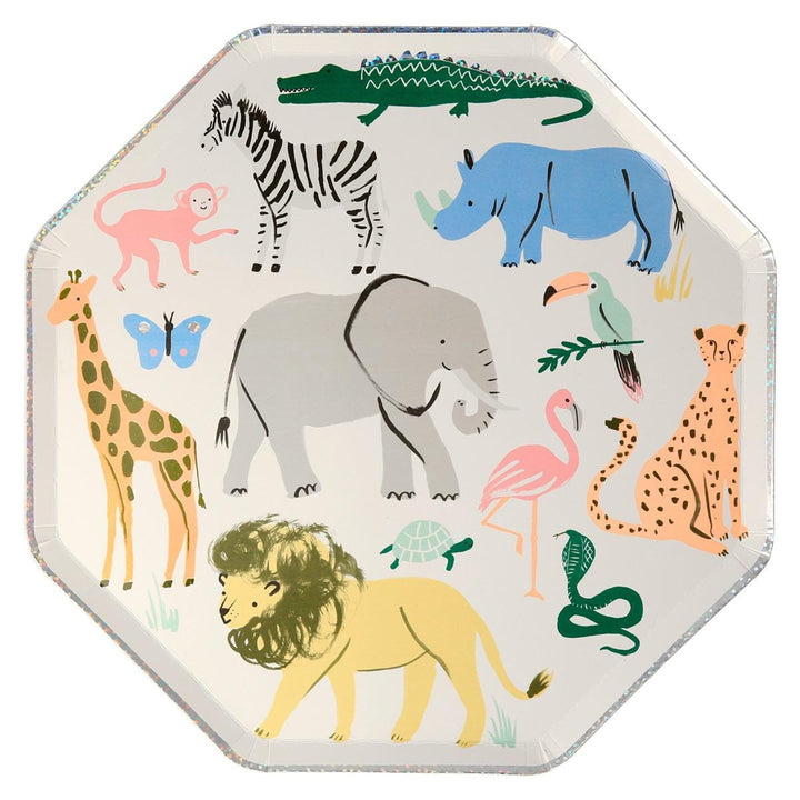 Safari Animals Dinner Plates x 8 | Party Tableware UK Tableware Safari Animals Dinner Plates x 8