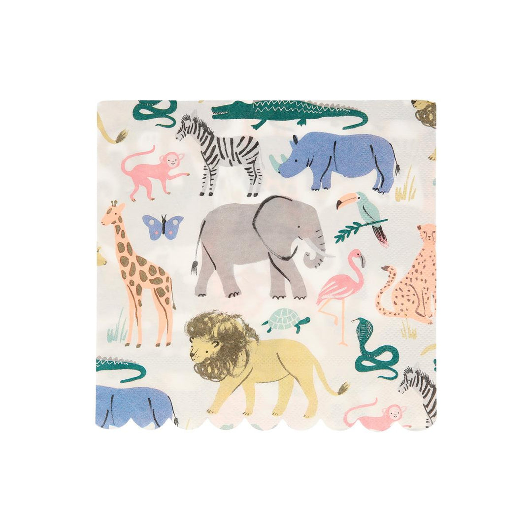 Safari Animals Large Napkins x 20 | Party Tableware UK Tableware Safari Animals Large Napkins x 20