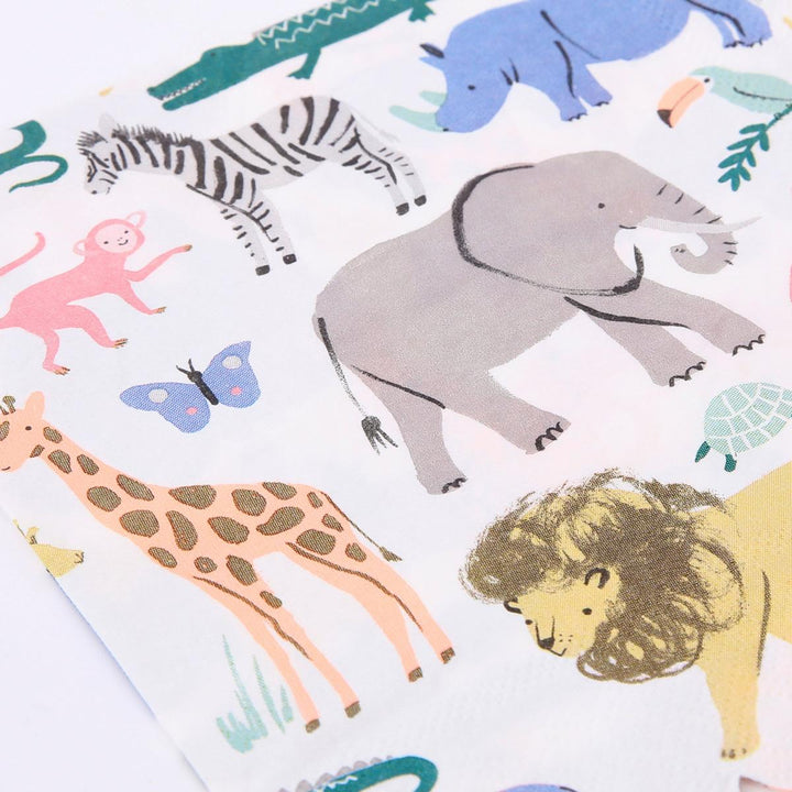Safari Animals Large Napkins x 20 | Party Tableware UK Tableware Safari Animals Large Napkins x 20