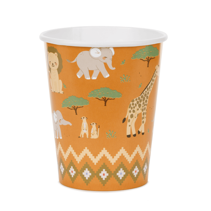 Safari Animals Party Cups x 6 - Safari Birthday Party Supplies Disposable Cups Safari Animals Party Cups x 6