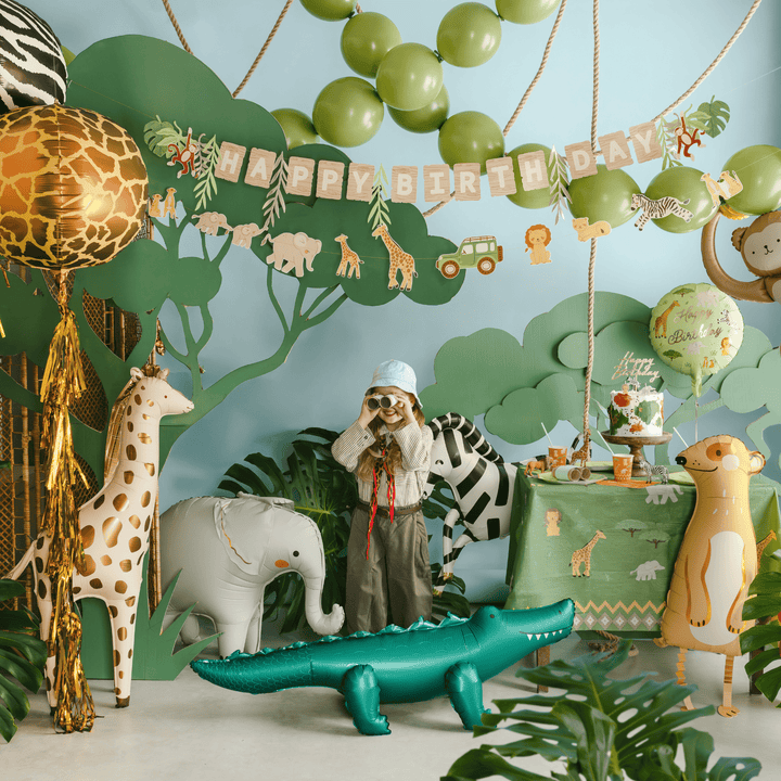 Safari Happy Birthday Banner - Safari Birthday Party Supplies Bunting Safari Happy Birthday Banner