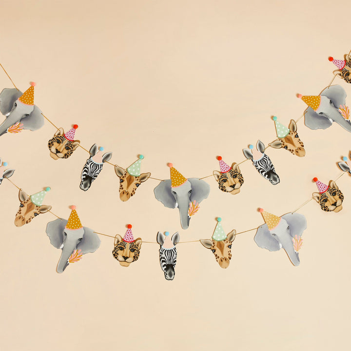 Safari Party Animal Bundle Bunting Safari Party Animal Bundle Party Animal Face Garland 2m