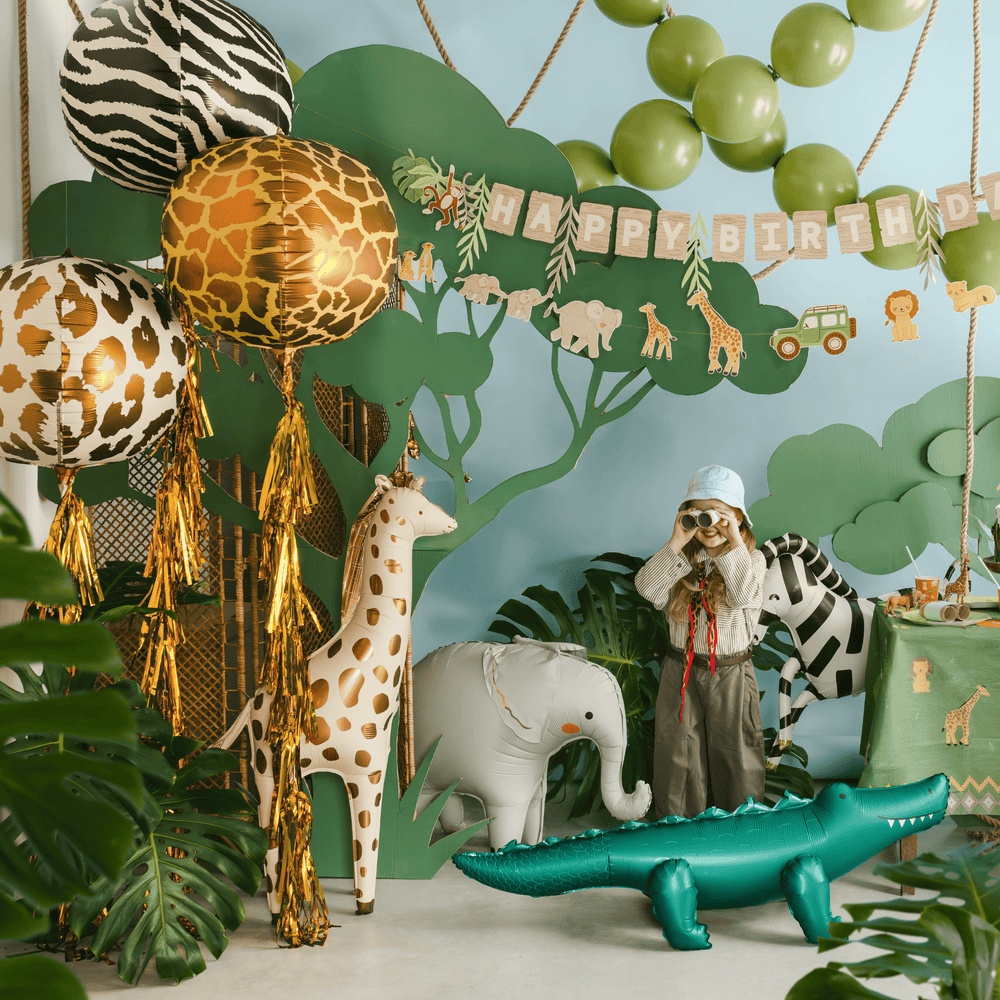 Safari Party - Matte Zebra Stripe Ball Foil Balloon Foil Balloon Matte Zebra Stripe Ball Foil Balloon