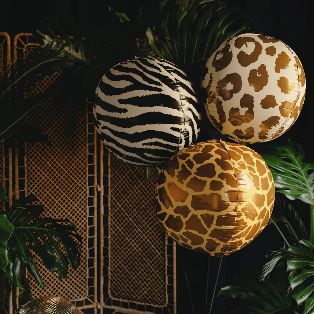 Safari Party - Matte Zebra Stripe Ball Foil Balloon Foil Balloon Matte Zebra Stripe Ball Foil Balloon